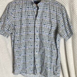 Charleston Threads Blue and Green Nautical Print Shirt